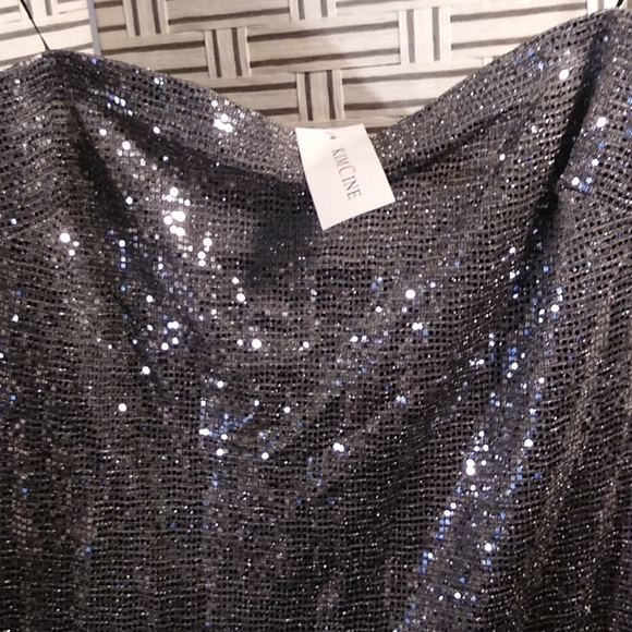 NWT sparkled  silver romper, Plus Size - Picture 2 of 7